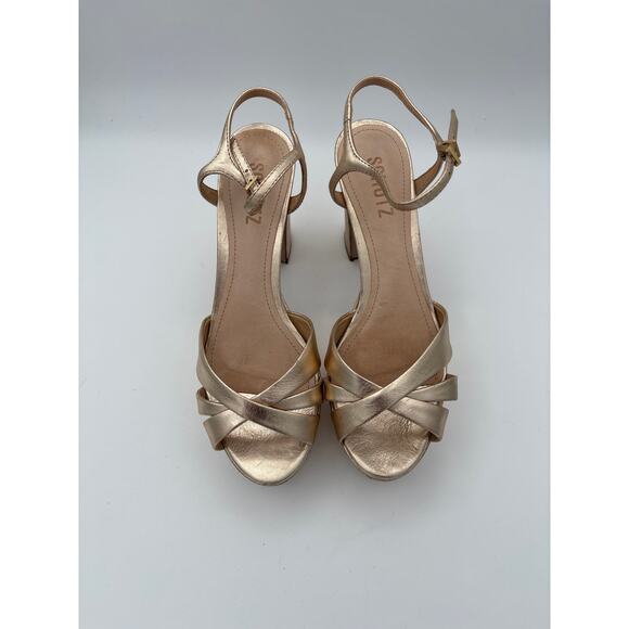 Women’s Schutz Size 7.5 Strappy Block Heels - Picture 1 of 6